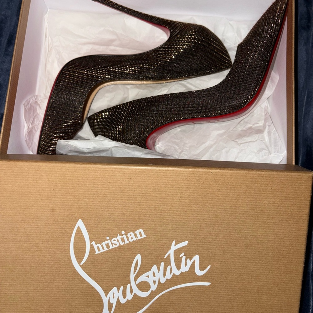 Christian Louboutin Women's Black & Gold Stiletto Heels